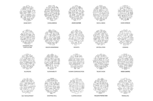 Abstract Linear Concept Layouts with Text