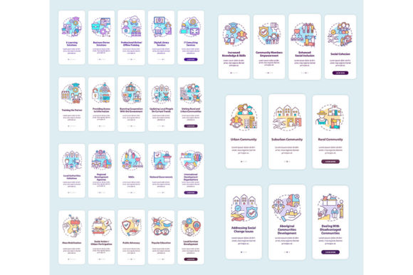 Designing Effective Community Development Onboarding Mobile Experiences with Vector Templates