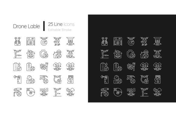 Drone Usage Linear Manual Label Icons Guide