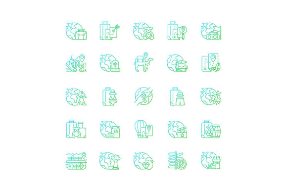 Evaluating the Types of Travel Gradient Linear Icon Set for Professional Design Projects