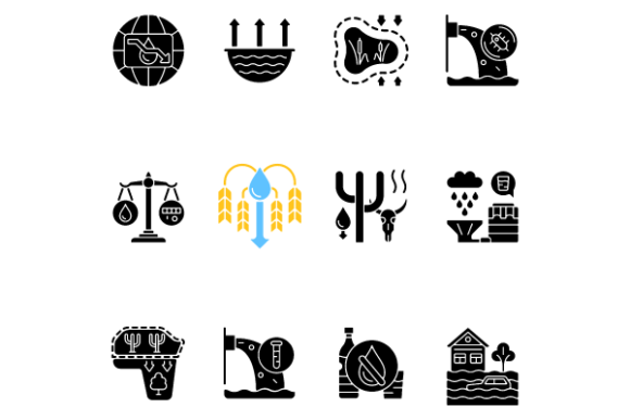 Global Water Crisis Icons Bundle: Visual Tools for Environmental Communication