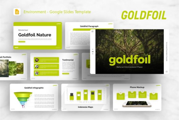 Google Slides Template - Goldfoil: Elevating Visual Communication in Modern Business