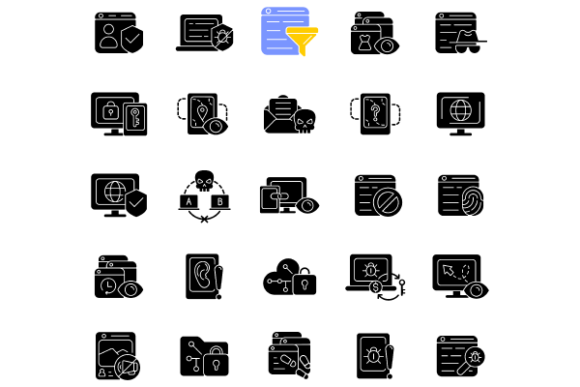 Integrating the Online Surveillance Glyph Icons Bundle into Digital Design Workflows