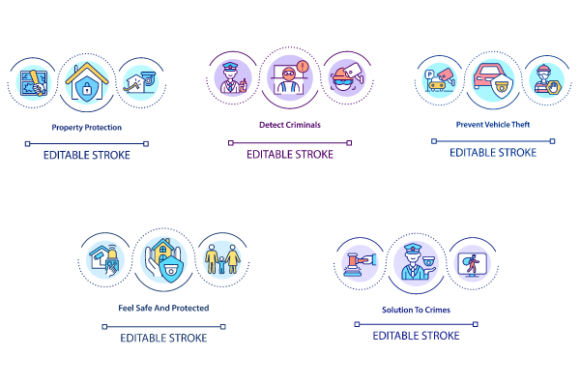 Property Protection Concept Icons for Design