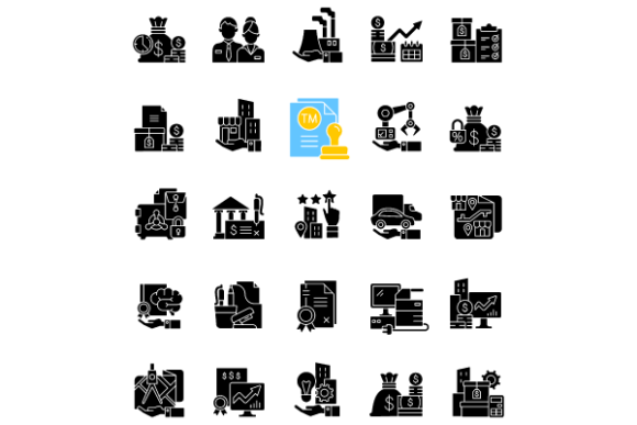 Streamlining Corporate Design with the Business Assets Black Glyph Icons Bundle